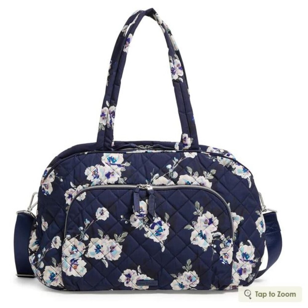 Vera Bradley Medium Travel Duffel Carry On IN “Blooms & Branches Navy”  NWT